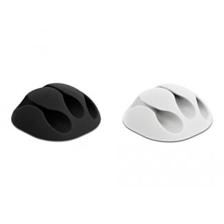 DeLOCK Portacavi con 3 passacavi Set da 6 pezzi nero / bianco