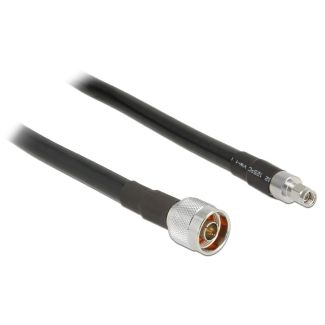 DeLOCK 3m, N/RP-SMA coaxial cable CFD400, LLC400 Black