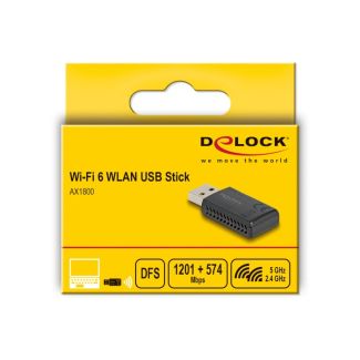 DeLOCK Wi-Fi 6 Dual Band WLAN USB Stick AX1800 (1201 + 574 Mbps)