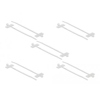 DeLOCK 18954 fascetta Fascetta con inserimento in parallelo Poliammide Bianco 10 pz