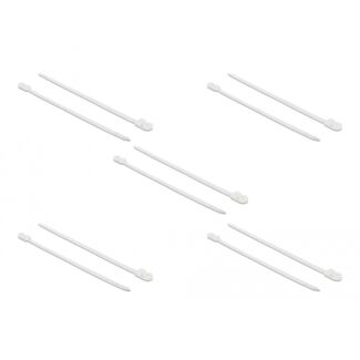 DeLOCK 18947 fascetta Fascetta con inserimento in parallelo Poliammide Bianco 10 pz