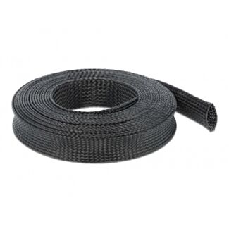 DeLOCK Manicotto intrecciato estensibile da 10 m x 25 mm nero
