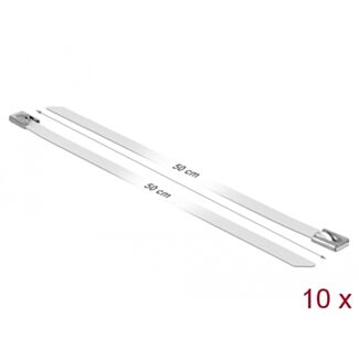DeLOCK 18824 fascetta Acciaio Bianco 10 pz