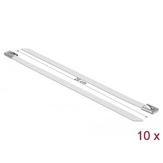 DeLOCK 18821 fascetta Acciaio Bianco 10 pz