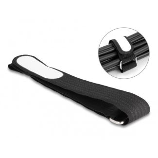DeLOCK Hook-and-loop cable tie with loop and label tap L 457 x W 25 mm black 5 pieces