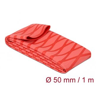 DeLOCK Tubo termorestringente X-pattern antiscivolo 1 m x 50 mm rosso