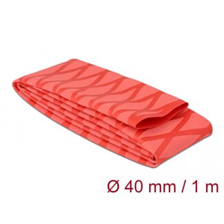 DeLOCK Tubo termorestringente X-pattern antiscivolo 1 m x 40 mm rosso