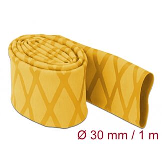 DeLOCK Tubo termorestringente X-pattern antiscivolo 1 m x 30 mm giallo