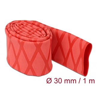 DeLOCK Tubo termorestringente X-pattern antiscivolo 1 m x 30 mm rosso