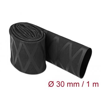 DeLOCK Tubo termorestringente X-pattern antiscivolo 1 m x 30 mm nero