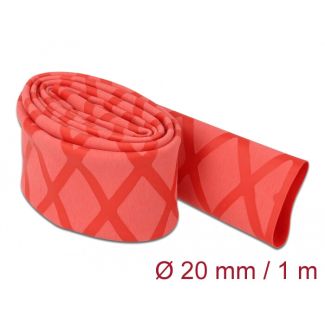 DeLOCK Heat Shrink Tube X-pattern non-slip 1 m x 20 mm red