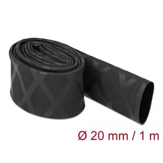 DeLOCK Tubo termorestringente X-pattern antiscivolo 1 m x 20 mm nero