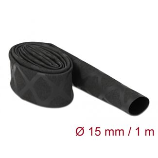 DeLOCK Tubo termorestringente X-pattern antiscivolo 1 m x 15 mm nero