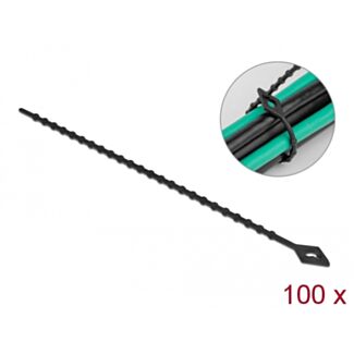 DeLOCK Fascette stringicavo riutilizzabile L 200 x P 2,4 mm nero 100 pezzi