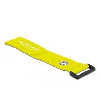 DeLOCK Hook-and-loop cable tie with Loop and Fastening Eyelet L 280 x W 38 mm yellow 3 pieces
