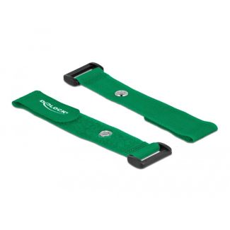 DeLOCK Hook-and-loop cable tie with Loop and Fastening Eyelet L 190 x W 25 mm green 5 pieces