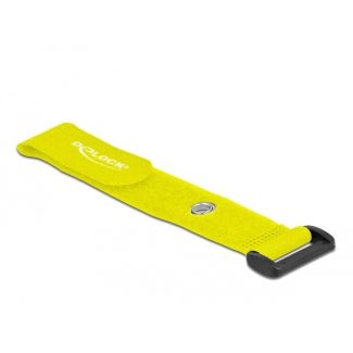 DeLOCK Hook-and-loop cable tie with Loop and Fastening Eyelet L 190 x W 25 mm yellow 5 pieces