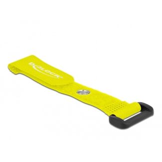 DeLOCK Hook-and-loop cable tie with Loop and Fastening Eyelet L 150 x W 20 mm yellow 5 pieces