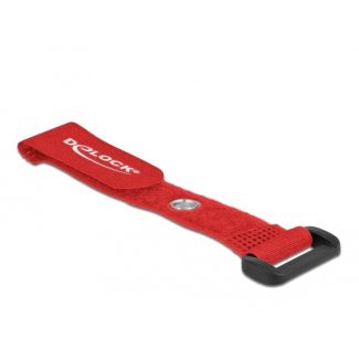 DeLOCK Fascetta per cavi a strappo con gancio e occhiello di fissaggio L 150 x L 20 mm rosso 5 pezzi