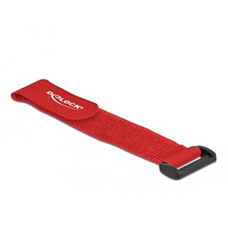 DeLOCK Fascetta a strappo per cavi con occhiello L 190 x L 25 mm rosso 5 pezzi