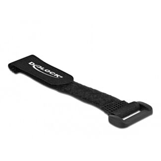 DeLOCK Fascetta a strappo per cavi con occhiello L 150 x L 20 mm nero 5 pezzi