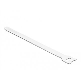 DeLOCK Hook-and-loop cable tie L 200 x W 12 mm white 10 pieces