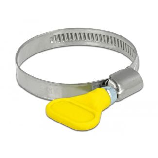 DeLOCK Fascetta stringitubo a farfalla in acciaio inox 400 SS 32 - 50 mm 5 pezzi giallo