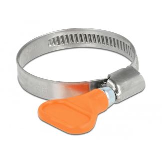 DeLOCK Fascetta stringitubo a farfalla in acciaio inox 400 SS 30 - 45 mm 5 pezzi arancione