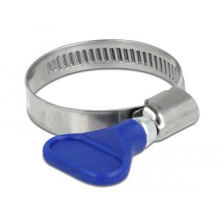 DeLOCK Fascetta stringitubo a farfalla in acciaio inox 400 SS 25 - 40 mm 5 pezzi blu