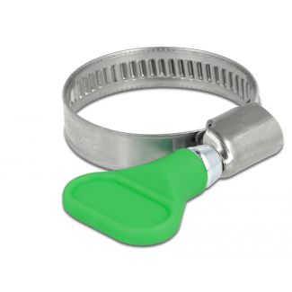 DeLOCK Fascetta stringitubo a farfalla in acciaio inox 400 SS 20 - 35 mm 5 pezzi verde