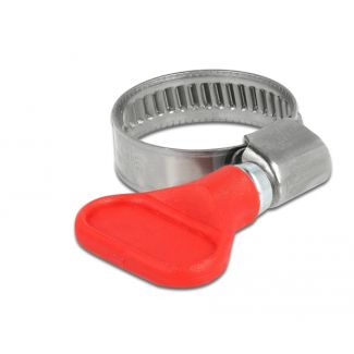 DeLOCK Fascetta stringitubo a farfalla in acciaio inox 400 SS 16 - 25 mm 5 pezzi rosso