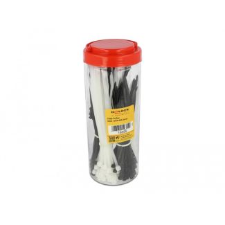 DeLOCK 19355 cable tie Parallel entry cable tie Plastic Black, White 600 pc(s)