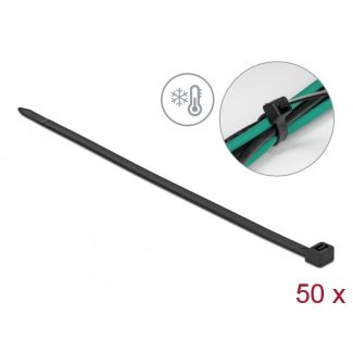 DeLOCK Cable tie cold resistant L 380 x W 7.6 mm black 50 pieces