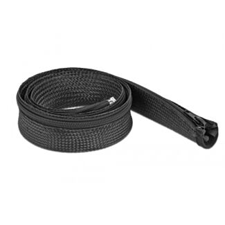 DeLOCK Manicotto intrecciato con cerniera lampo 1 m x 30 mm nero