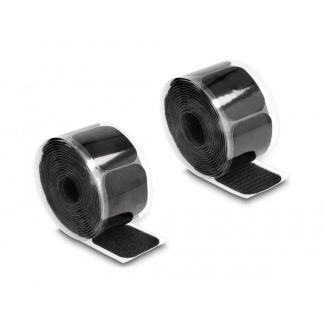 DeLOCK Hook-and-loop pad on roll self-adhesive 45 x 50 mm - length 3 m black