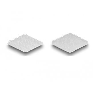 DeLOCK Hook-and-loop dots, square, self-adhesive, 64 pieces white