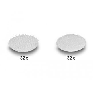 DeLOCK Hook-and-loop dots, round, 64 pieces white