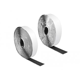 DeLOCK Nastro a strappo autoadesivo con chiusura a strappo L 10 m x P 25 mm nero