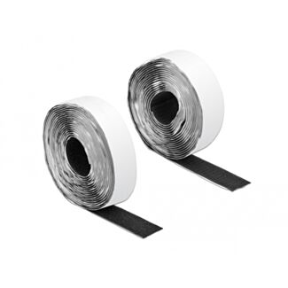 DeLOCK Nastro a strappo autoadesivo con chiusura a strappo L 5 m x P 25 mm nero