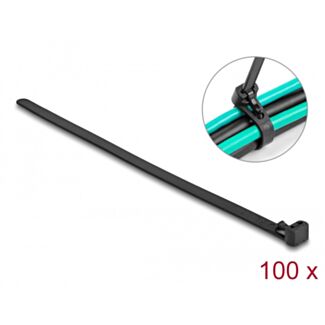 DeLOCK Fascette riutilizzabili resistenti al calore L 300 x W 7,6 mm 100 pezzi nero