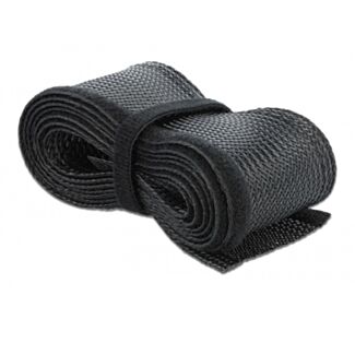 DeLOCK Manicotto intrecciato con gancio e anello di fissaggio da 10 m x 19 mm nero