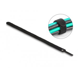 DeLOCK Hook-and-loop cable tie L 250 x W 12 mm black 10 pieces