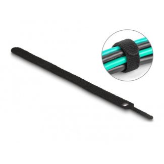DeLOCK Hook-and-loop cable tie L 200 x W 12 mm black 10 pieces
