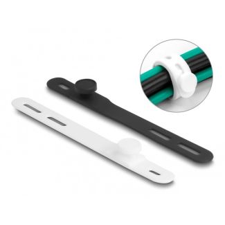 DeLOCK Soft Tie flexible reusable set 10 pieces black / white