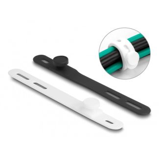 DeLOCK Set di fascette morbide flessibili riutilizzabili 10 pezzi nero / bianco