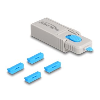 DeLOCK DisplayPort Port Blocker Set for DisplayPort female ports 4 pieces + lock tool