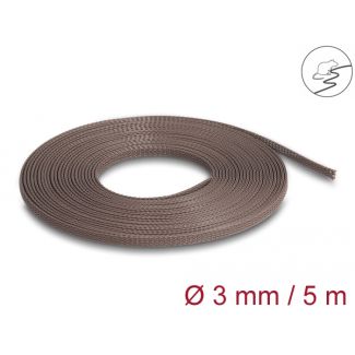 DeLOCK Manicotto intrecciato resistente ai roditori allungabile 5 m x 3 mm marrone