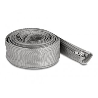 DeLOCK Manicotto intrecciato con cerniera lampo resistente al calore 3 m x 50 mm grigio
