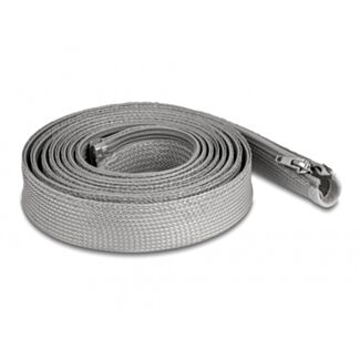 DeLOCK Manicotto intrecciato con cerniera lampo resistente al calore 3 m x 20 mm grigio