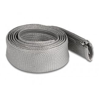 DeLOCK Manicotto intrecciato con cerniera lampo resistente al calore 2 m x 50 mm grigio